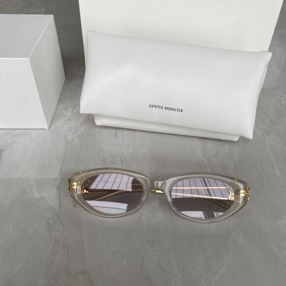 Gentle Monster Minimal Oval Shades Gold Logo Aesthetic main image 5